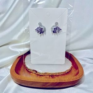 Purple Swan Stud Earrings